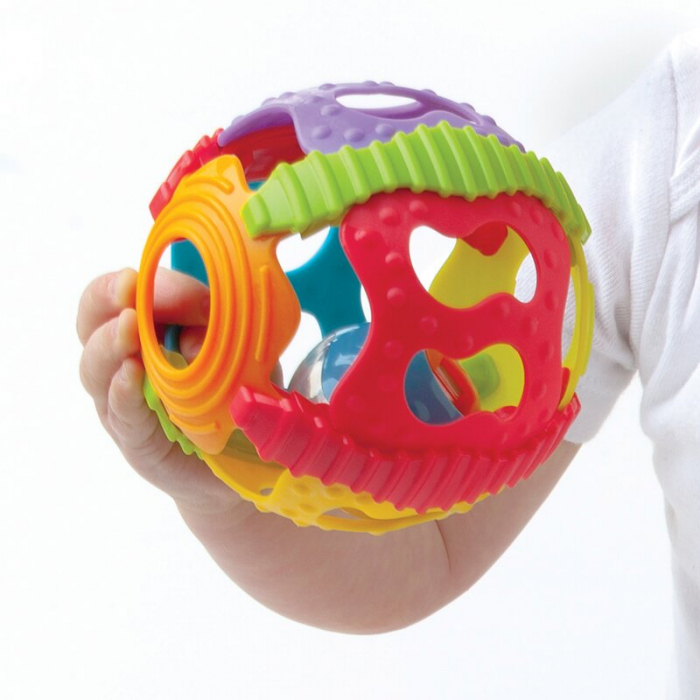 Minge zornaitoare, Playgro, Cu diverse forme si texturi, 6 luni+, Shake Rattle & Roll Ball [5]