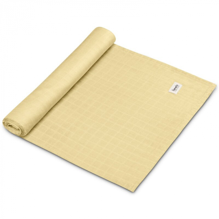 Muselina, Lionelo, Multifunctionala, Din bambus, Ideala pentru infasat, Cu proprietati antibacteriene, antifungice si antialergice, Lavabila la masina de spalat, 120x120 cm, Galben [1]
