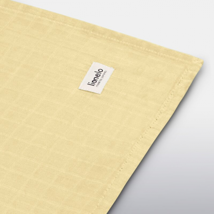 Muselina, Lionelo, Multifunctionala, Din bambus, Ideala pentru infasat, Cu proprietati antibacteriene, antifungice si antialergice, Lavabila la masina de spalat, 120x120 cm, Galben [4]