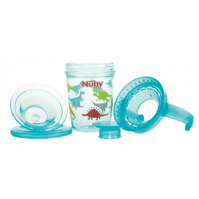 Nuby - Cana cu manere, 360°, Din materialul ecologic tritan, Rezistenta, 240 ml, 6 luni+, Albastru [2]