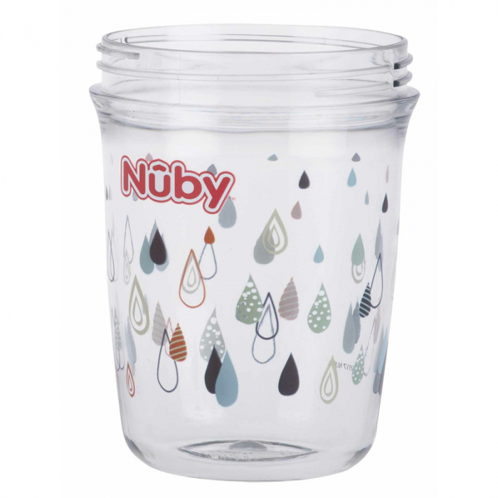 Nuby - Cana cu manere, 360°, Din materialul ecologic tritan, Rezistenta, 240 ml, 6 luni+, Gri [2]