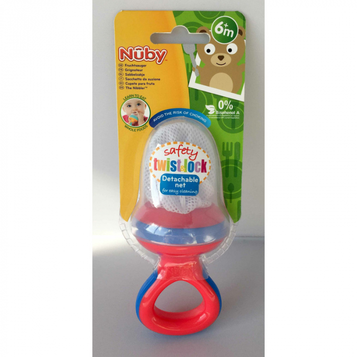 Nuby - Dispozitiv de hranire pentru fructe si legume, Include capac de protectie, 6+ luni, Mov [5]