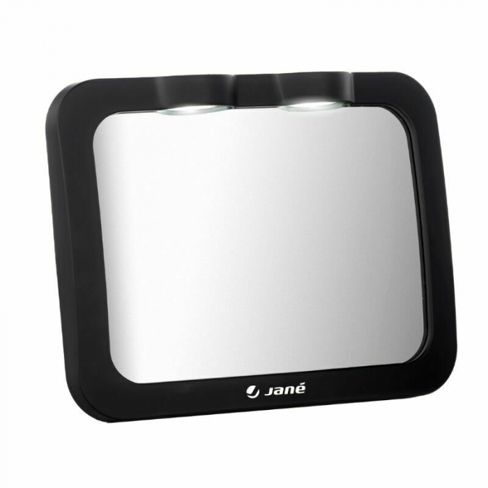 Oglinda auto, Jane, Pentru masina, Cu iluminare LED, Include telecomanda pentru pornire si oprire usoara, Din sticla rezistenta la spargere, 28 x 7 x 20 cm, Black [3]