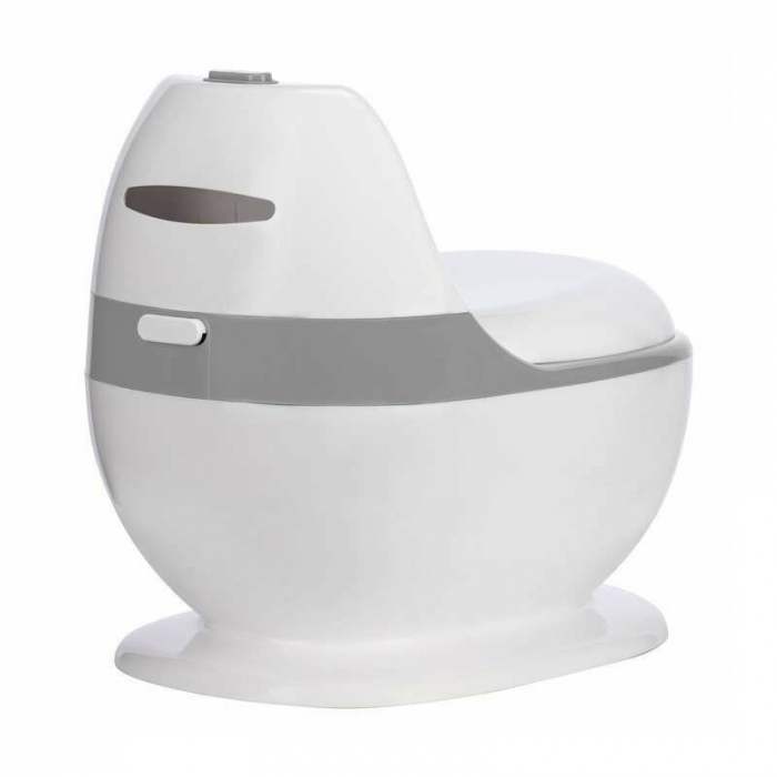 Olita educativa, FreeON, Trainer, Minitoaleta, Cu spatiu pentru hartie/servetele, Cu sunet realist de tras apa, Pana la 25 kg, 3 ani+, White/Grey [2]