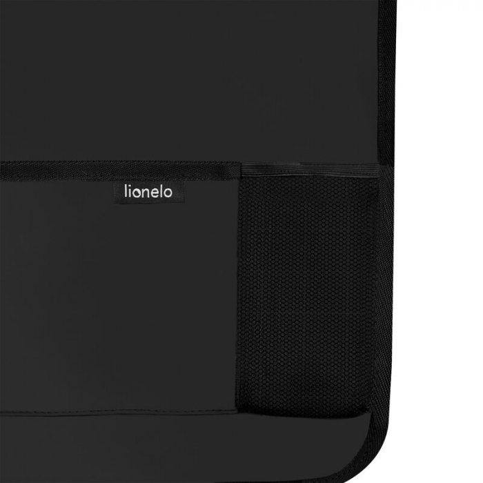 Organizator auto, Lionelo, Cu 5 buzunare de diferite dimensiuni, Cu buzunar pentru tableta, Montare cu clema, Piele ecologica, Impermeabila, Negru [3]