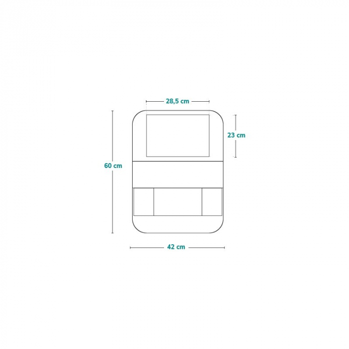 Organizator auto, Lionelo, Cu 5 buzunare de diferite dimensiuni, Cu buzunar pentru tableta, Montare cu clema, Piele ecologica, Impermeabila, Negru [9]