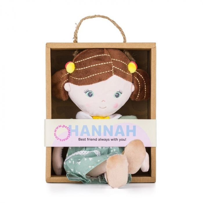 Papusa, Petite&Mars, Hannah, Din plus, 35 cm, Ambalaj cu mini puzzle din carton, 0 luni+, Multicolor [3]