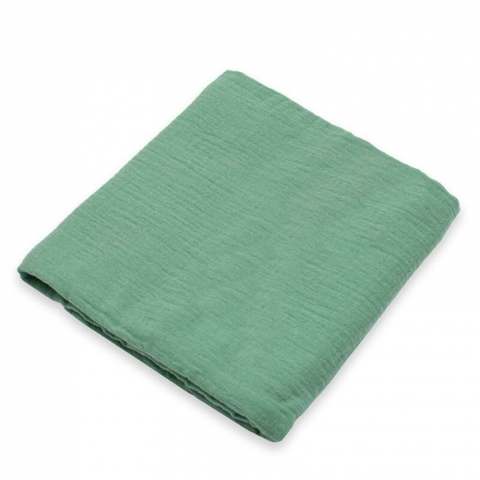 Paturica moale bebe, New Baby, Cu multiple intrebuintari, 60x60 cm, Din muselina, 100% bumbac organic, Green [1]