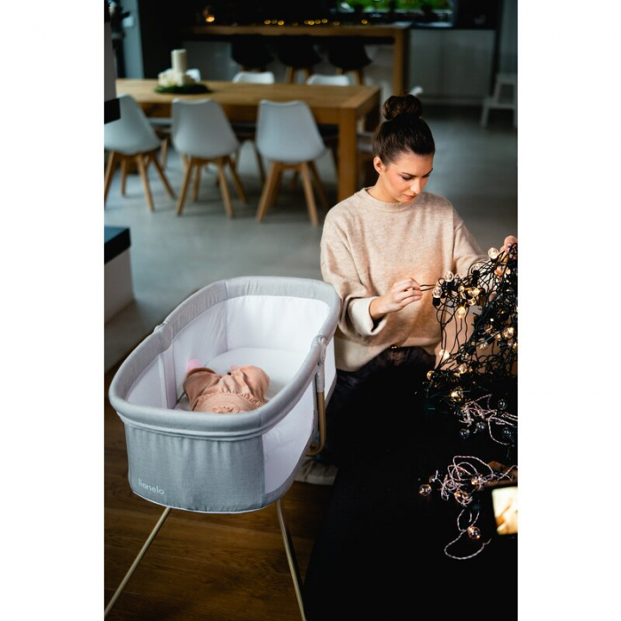 Patut balansoar, Lionelo, Malin Evo, 3 in 1, Pliabil, 0-9 kg, Geanta Transport, Asamblare Rapida, Ultra-Usor, Conform cu standardele europeane de securitate EN1130 si EN16890, Bej [23]