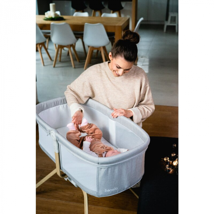 Patut balansoar, Lionelo, Malin Evo, 3 in 1, Pliabil, 0-9 kg, Geanta Transport, Asamblare Rapida, Ultra-Usor, Conform cu standardele europeane de securitate EN1130 si EN16890, Bej [28]