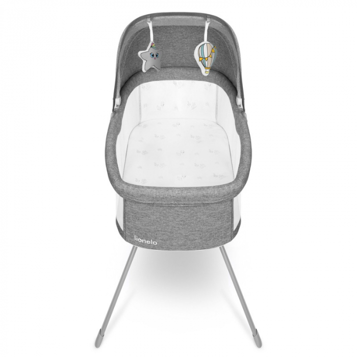 Patut balansoar Malin, 3 in 1, Pliabil, 0-9 kg, Geanta Transport, Asamblare Rapida, Gri [7]