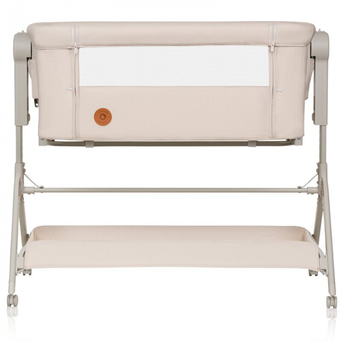 Patut co-sleeper, Lionelo, Leonie Plus, Pliabil, Cu sistem de leganare, Cu setare unghiulara, Reglabil in 6 pozitii pe inaltime, Conform cu standardele europeane de securitate EN1130 si EN16890, Bej [7]