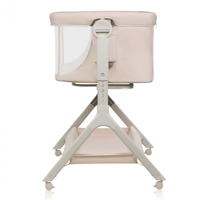 Patut co-sleeper, Lionelo, Leonie Plus, Pliabil, Cu sistem de leganare, Cu setare unghiulara, Reglabil in 6 pozitii pe inaltime, Conform cu standardele europeane de securitate EN1130 si EN16890, Bej [19]