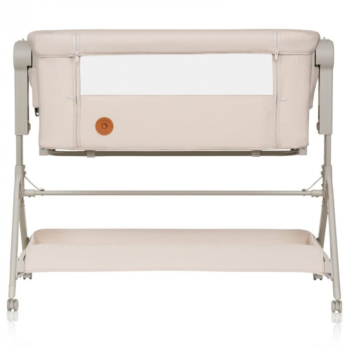 Patut co-sleeper, Lionelo, Leonie Plus, Pliabil, Cu sistem de leganare, Cu setare unghiulara, Reglabil in 6 pozitii pe inaltime, Conform cu standardele europeane de securitate EN1130 si EN16890, Bej [13]