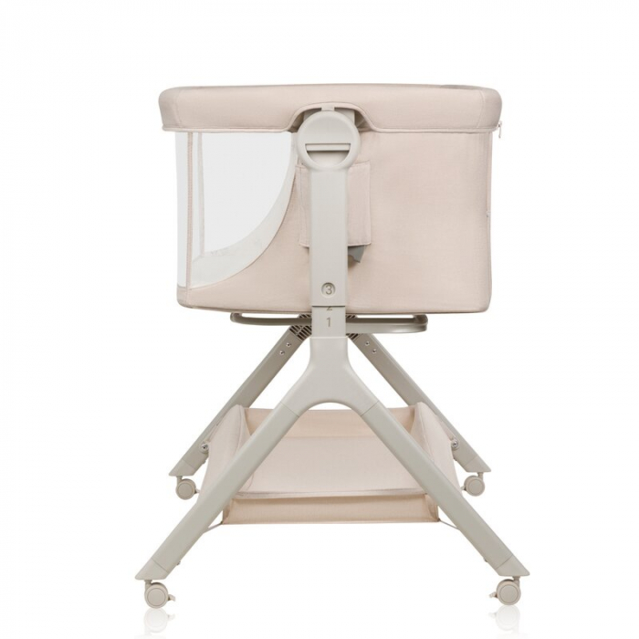 Patut co-sleeper, Lionelo, Leonie Plus, Pliabil, Cu sistem de leganare, Cu setare unghiulara, Reglabil in 6 pozitii pe inaltime, Conform cu standardele europeane de securitate EN1130 si EN16890, Bej [16]