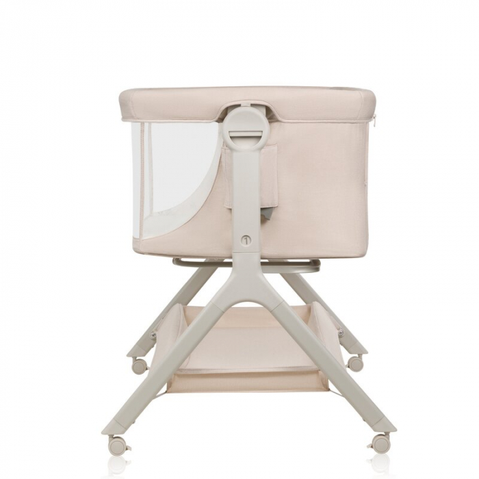 Patut co-sleeper, Lionelo, Leonie Plus, Pliabil, Cu sistem de leganare, Cu setare unghiulara, Reglabil in 6 pozitii pe inaltime, Conform cu standardele europeane de securitate EN1130 si EN16890, Bej [14]