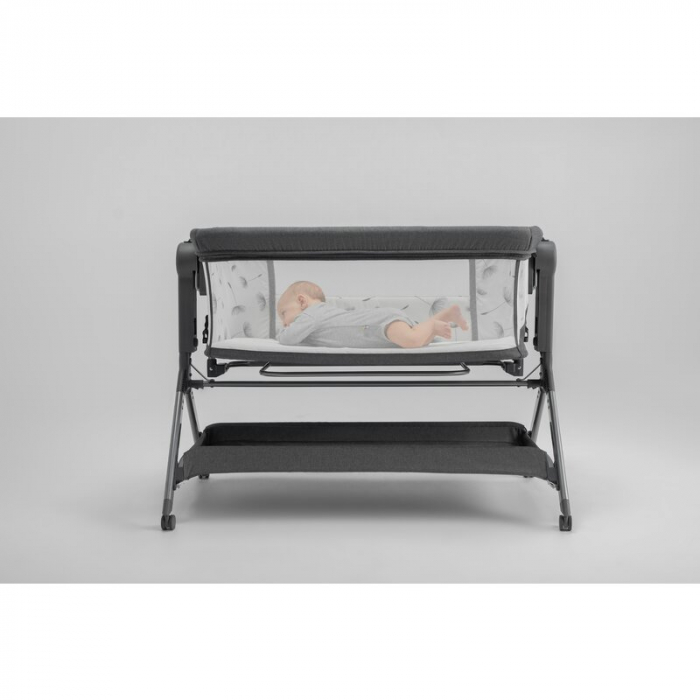 Patut co-sleeper, Lionelo, Leonie Plus, Pliabil, Cu sistem de leganare, Cu setare unghiulara, Reglabil in 6 pozitii pe inaltime, Conform cu standardele europeane de securitate EN1130 si EN16890, Bej [37]