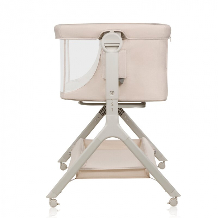 Patut co-sleeper, Lionelo, Leonie Plus, Pliabil, Cu sistem de leganare, Cu setare unghiulara, Reglabil in 6 pozitii pe inaltime, Conform cu standardele europeane de securitate EN1130 si EN16890, Bej [17]