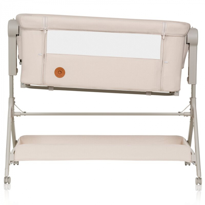 Patut co-sleeper, Lionelo, Leonie Plus, Pliabil, Cu sistem de leganare, Cu setare unghiulara, Reglabil in 6 pozitii pe inaltime, Conform cu standardele europeane de securitate EN1130 si EN16890, Bej [8]