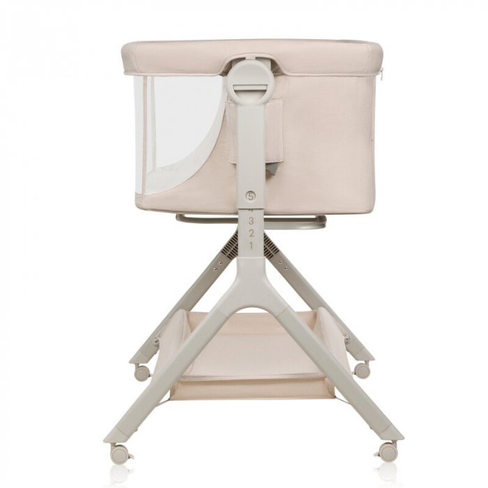 Patut co-sleeper, Lionelo, Leonie Plus, Pliabil, Cu sistem de leganare, Cu setare unghiulara, Reglabil in 6 pozitii pe inaltime, Conform cu standardele europeane de securitate EN1130 si EN16890, Bej [18]