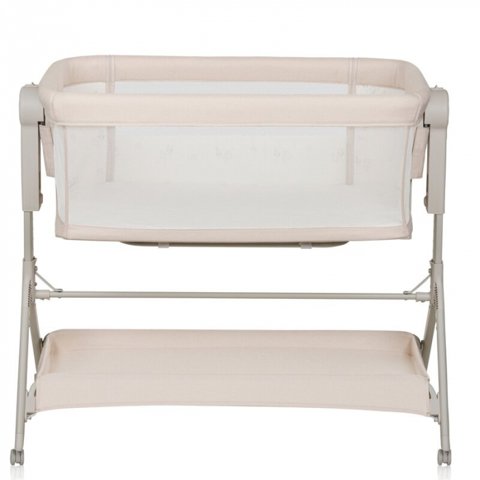 Patut co-sleeper, Lionelo, Leonie Plus, Pliabil, Cu sistem de leganare, Cu setare unghiulara, Reglabil in 6 pozitii pe inaltime, Conform cu standardele europeane de securitate EN1130 si EN16890, Bej [6]