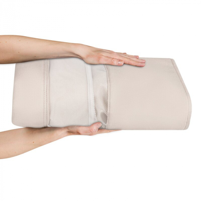 Patut co-sleeper, Lionelo, Leonie Plus, Pliabil, Cu sistem de leganare, Cu setare unghiulara, Reglabil in 6 pozitii pe inaltime, Conform cu standardele europeane de securitate EN1130 si EN16890, Bej [25]