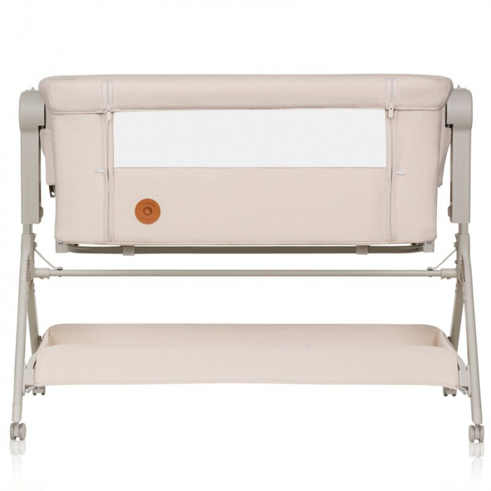 Patut co-sleeper, Lionelo, Leonie Plus, Pliabil, Cu sistem de leganare, Cu setare unghiulara, Reglabil in 6 pozitii pe inaltime, Conform cu standardele europeane de securitate EN1130 si EN16890, Bej [10]
