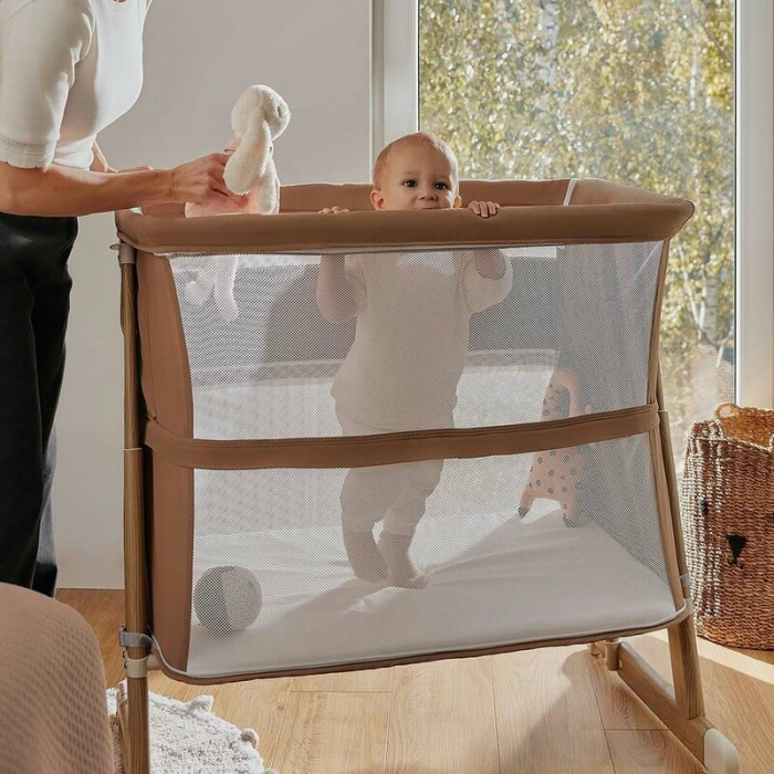 Patut co-sleeper, Lionelo, Thomi Plus, 5 in 1, Multifunctional, Sustine pana la 9 kg ca patut, 15 kg tarc de joaca, 100 kg canapea, Inaltime reglabila in 7 pozitii, De la nastere pana la 4 ani, Cu 2 s [12]