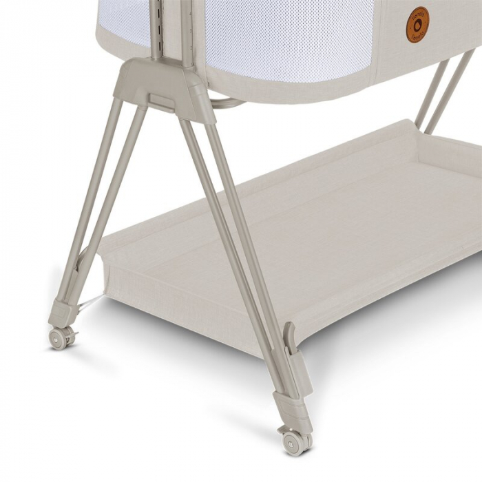 Patut co-sleeper Luna, 2 in 1, Cu laterala culisanta, Cu setare unghiulara, Bej [5]