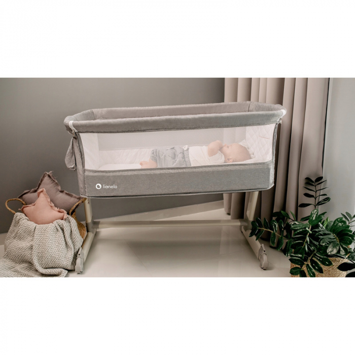 Patut co-sleeper Theo 2 in 1, Cu setare unghiulara, Reglabil in 5 pozitii pe inaltime,Grey Stone [16]