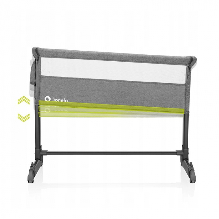 Patut co-sleeper Theo 2 in 1, Cu setare unghiulara, Reglabil in 5 pozitii pe inaltime,Grey Stone [8]