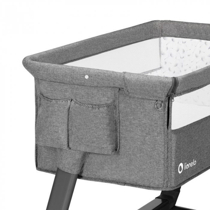 Patut co-sleeper Theo 2 in 1, Cu setare unghiulara, Reglabil in 5 pozitii pe inaltime,Grey Stone [10]