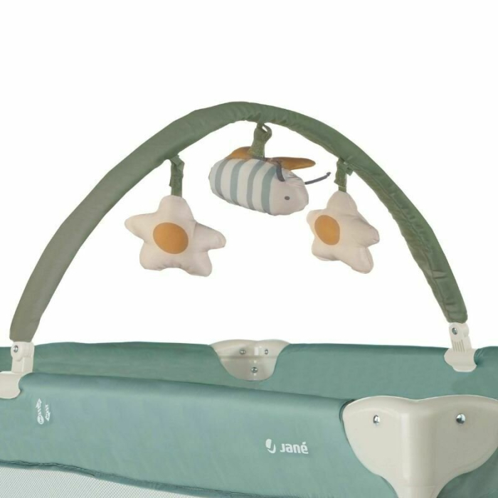 Patut pliant, Jane, One Level, Cu roti, Cu arcada cu jucarii, Geanta de transport, Cu un nivel, Conform standardelor europene EN 716-1:2017+AC:2019EN 16890:2017 + A1:2021, Botanic [6]