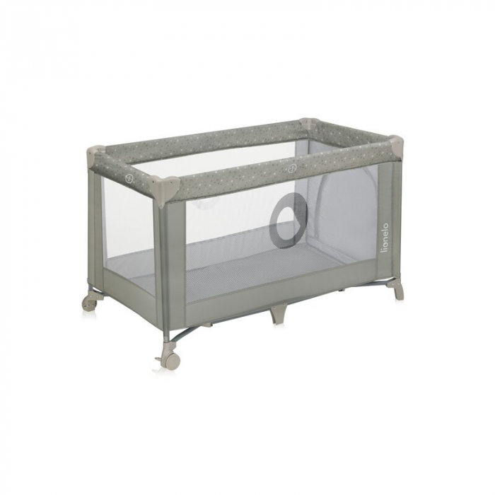 Patut pliant, Lionelo, Stefi, Cu un nivel, Cu intrare laterala cu fermoar, 2 roti, 120x60 cm, Conform cu standardul european de securitate EN 716, Bej [4]