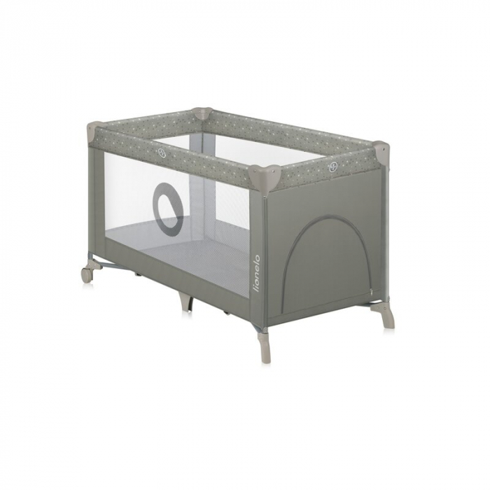 Patut pliant, Lionelo, Stefi, Cu un nivel, Cu intrare laterala cu fermoar, 2 roti, 120x60 cm, Conform cu standardul european de securitate EN 716, Bej [1]
