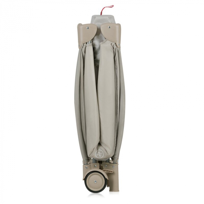 Patut pliant, Lionelo, Stefi Plus, Cu doua nivele, Cu intrare laterala cu fermoar, 2 roti, 120 x 60 cm, Conform cu standardul european de securitate EN 716, Bej [12]