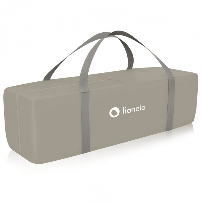 Patut pliant, Lionelo, Stefi Plus, Cu doua nivele, Cu intrare laterala cu fermoar, 2 roti, 120 x 60 cm, Conform cu standardul european de securitate EN 716, Bej [11]