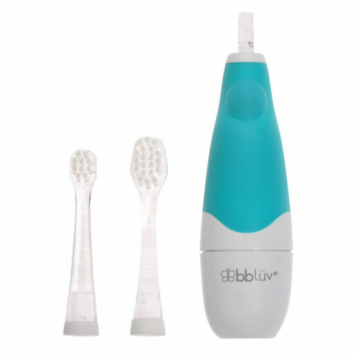 Periuta de dinti electrica, BBluv, Sonik, In 2 trepte, Cu lumini LED, Cu maner din silicon, Pe baza de baterii AAA, Albastru [2]