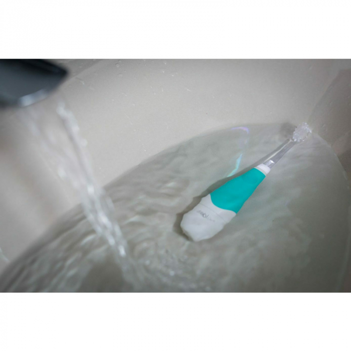 Periuta de dinti electrica, BBluv, Sonik, In 2 trepte, Cu lumini LED, Cu maner din silicon, Pe baza de baterii AAA, Albastru [8]