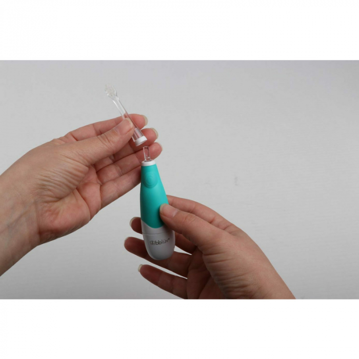 Periuta de dinti electrica, BBluv, Sonik, In 2 trepte, Cu lumini LED, Cu maner din silicon, Pe baza de baterii AAA, Albastru [10]