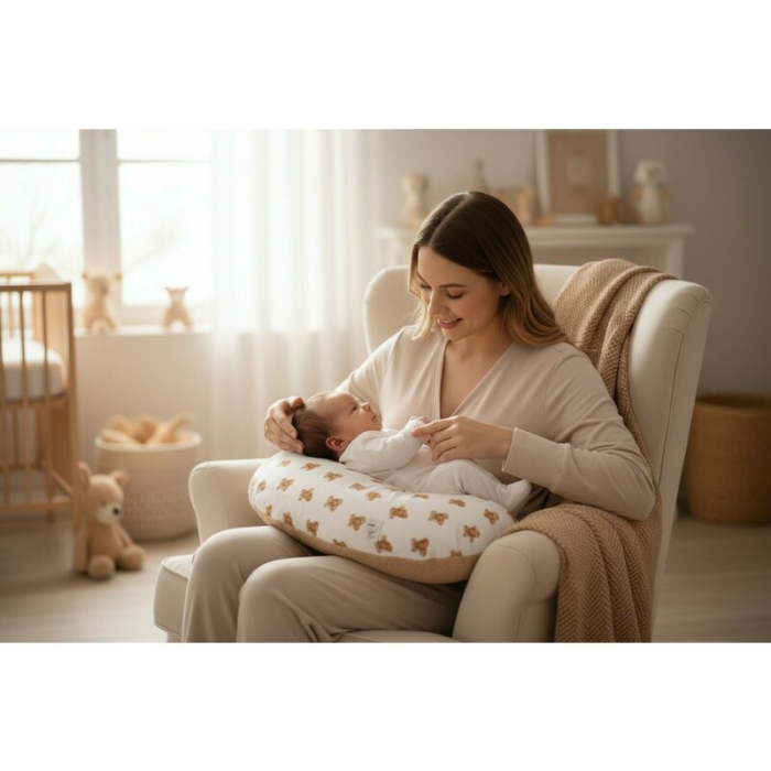 Perna alaptare, Bubaba, Cu doua fete, 70x60x18 cm, Teddys [5]