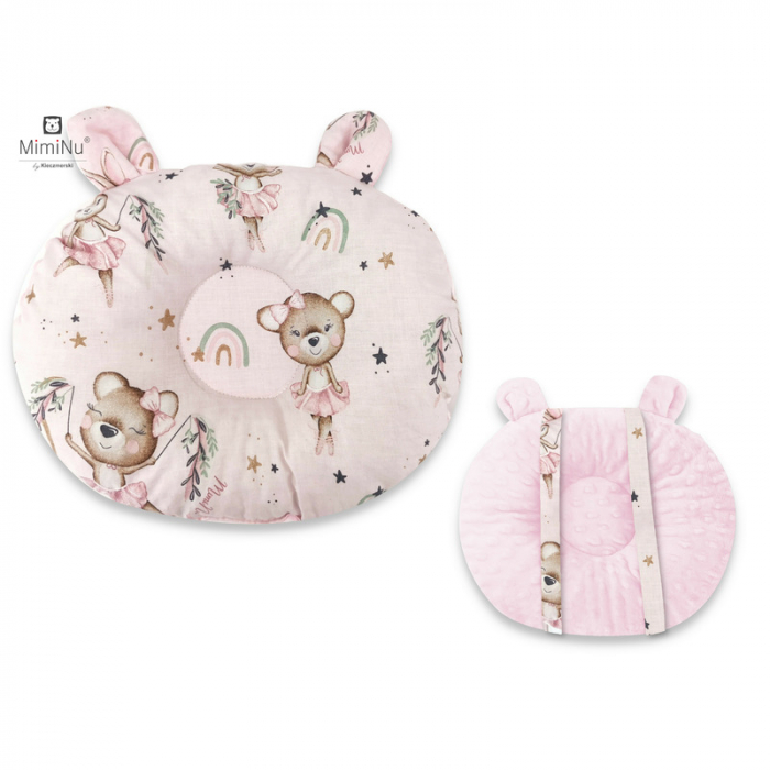 Perna bebelusi Ursulet, Multifunctionala, Cu doua fete, Tesatura pufoasa minky si bumbac, Minky Little Ballerina Pink [1]