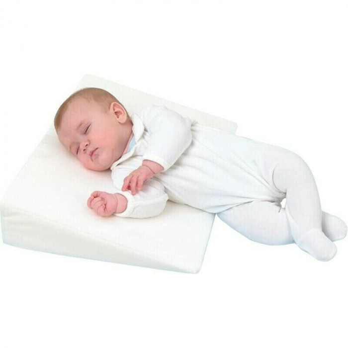 Perna inclinata, antireflux, Cu husa din bumbac, 60 x 37 x 1,5-10 cm, Bubaba, Alba [3]