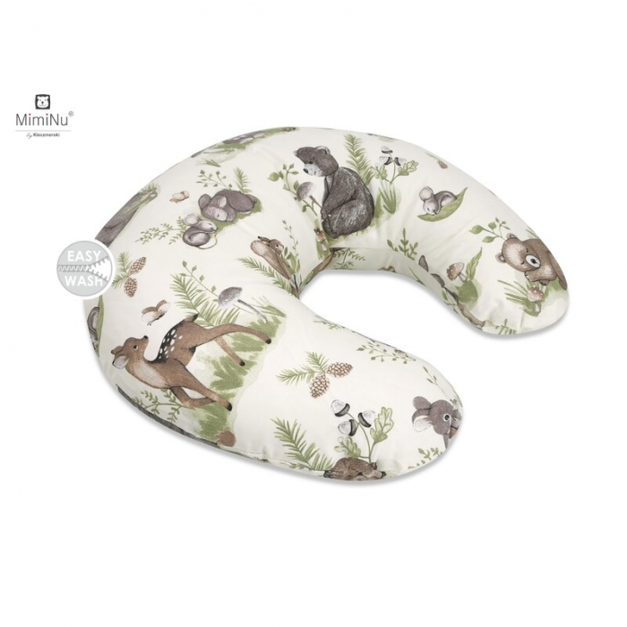 Perna pentru alaptat, Din bumbac 100% , Cu husa detasabila, 155 cm, Design Calm Forest Natural [1]