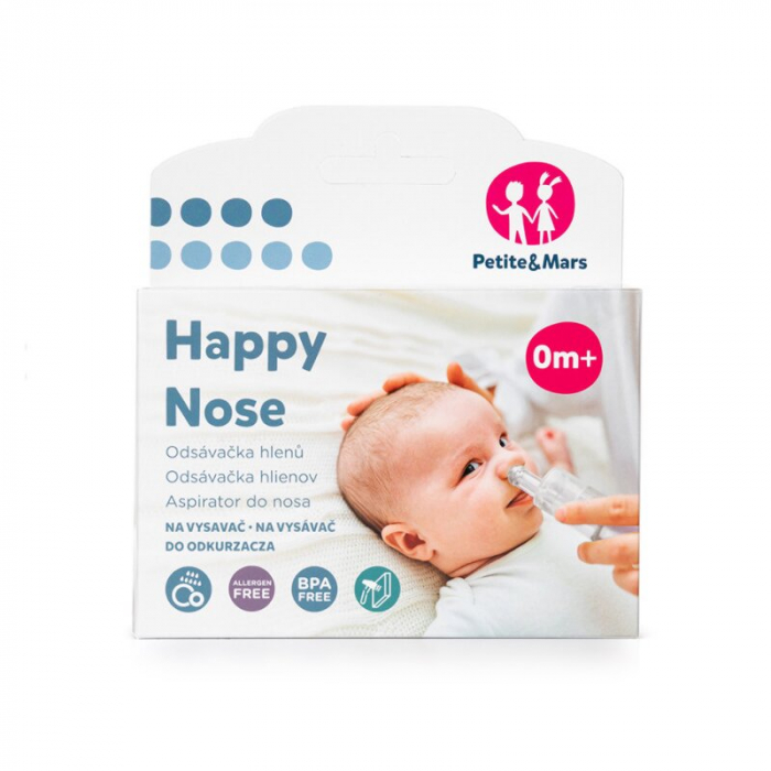 Petite&Mars - Aspirator nazal Happy Nose, Utilizare manuala sau racordat la aspiratorul casnic, Bpa Free, 0 luni+ [6]