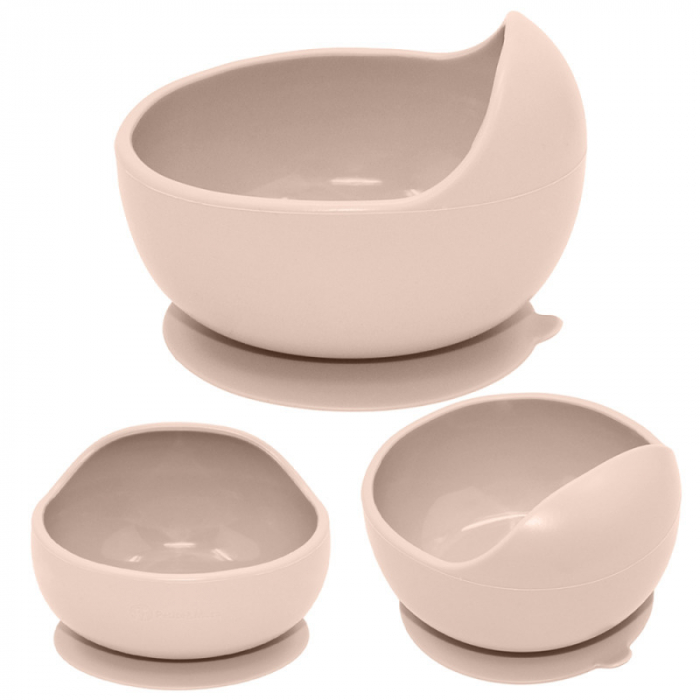Petite&Mars - Bol din silicon fara BPA, Cu ventuza, TAKE&MATCH, 6 luni+, 350 ml, Bej [2]