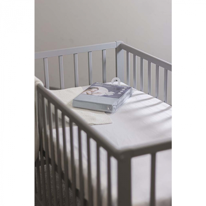 Petite&Mars - Cearceaf cu eleastic, Soft Dream, Din Jersey, Lavabil la masina pana la 40 de garde, 120x60 cm, Gri [4]