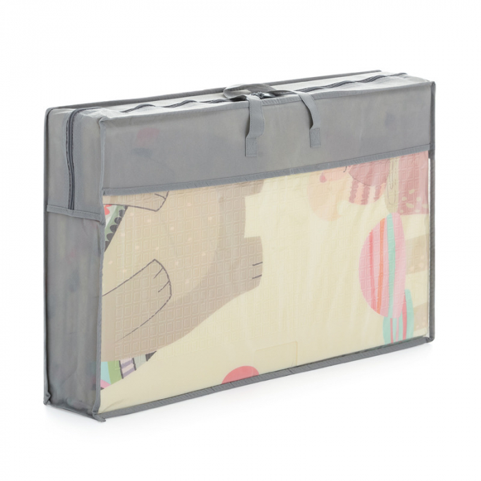 Petite&Mars - Covoras de joaca reversibil, Include geanta pentru transport, Pliabil si impermeabil, Non-toxic, 197 x 147 x 1 cm, Animale, 0 luni+, Multicolor [6]