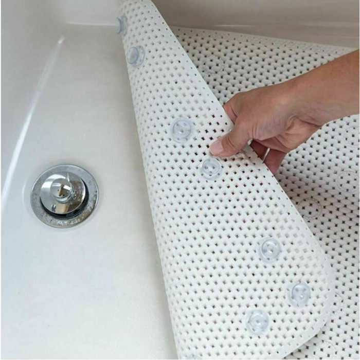 Petite&Mars - Covoras XXL de baie antialunecare cu ventuze Harry, Dreptunghiular, Antiderapant, 91x43 cm, Alb [6]