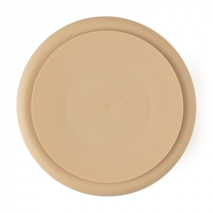 Petite&Mars - Farfurie compartimentata Take&Match, Rotunda, Cu ventuza si 3 compartimente, Silicon, Fara BPA, 500 ml, 6 luni+, Bej [3]